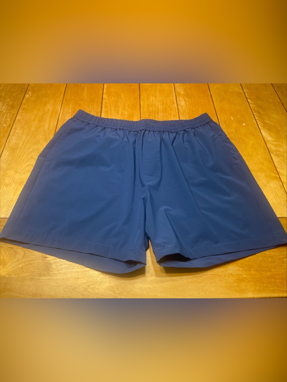 Mizzen+Main Helmsman Elastic Waist Athletic Shorts Blue Size XL Slim 5” Inseam